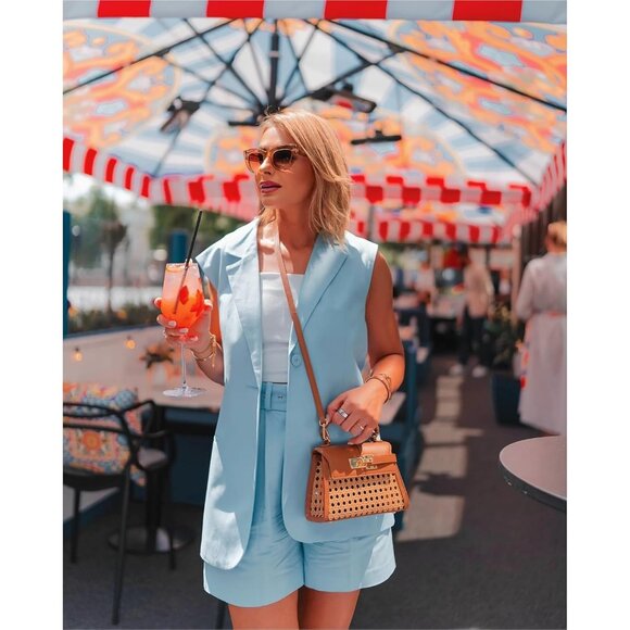 ⚡Jw Pei Women Brown Woven Vegan Leather Elegant Sustainable Top Handle Bag - Picture 6 of 6